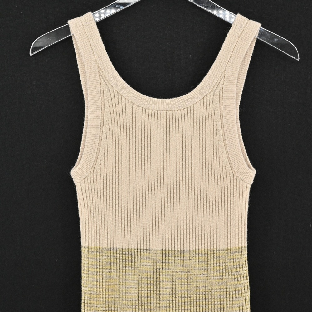 Anthropologie Jo Ribbed Knit Tank Womens Size XS Beige Striped Textured Bohemian - Picture 8 of 12